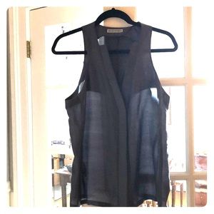 Charcoal Silk Armani Sleeveless Top